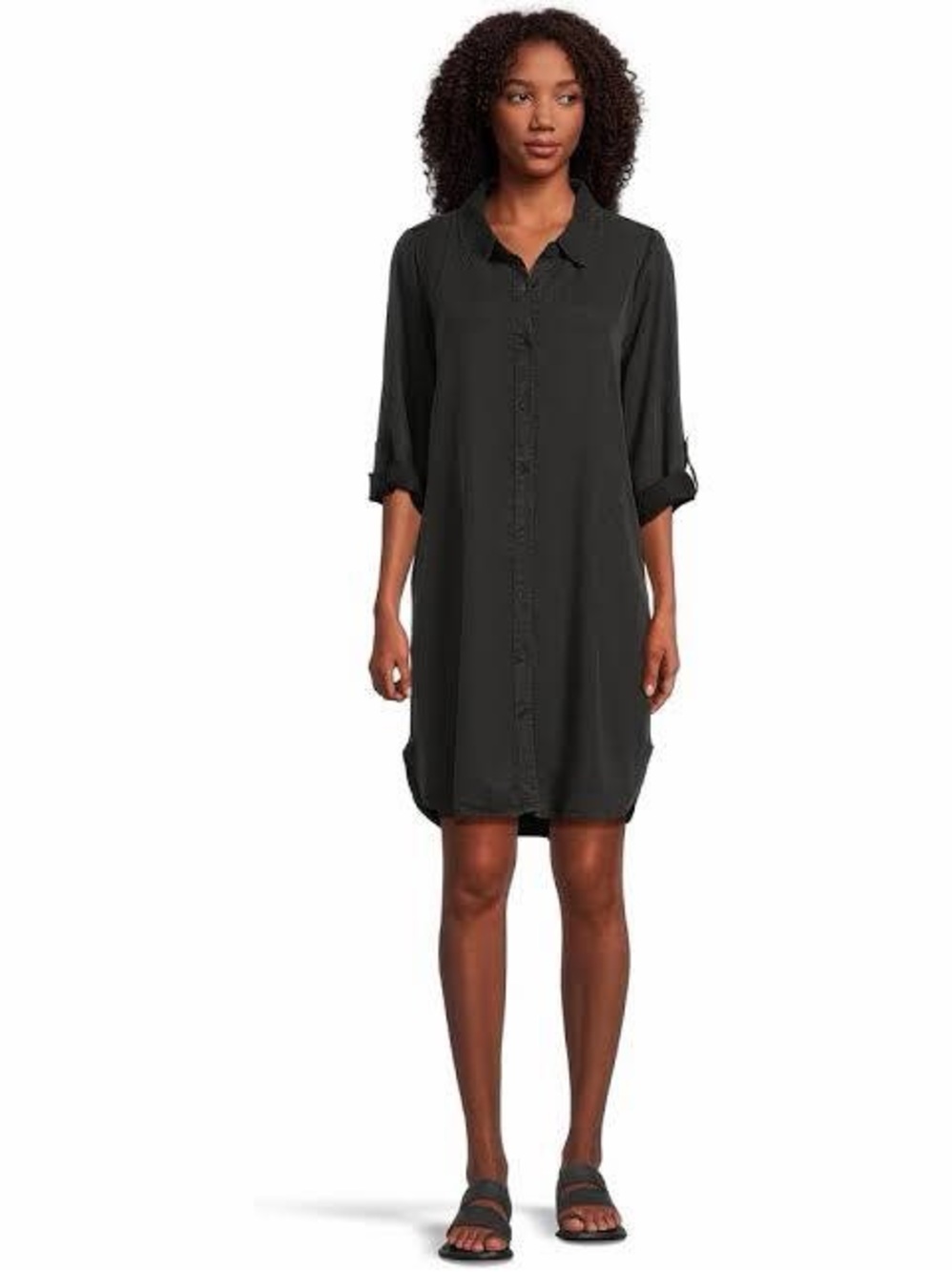 Mododoc Roll-up Long Sleeve Shirt Dress M NWT